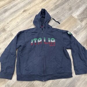 Roma Atletica Italy Soccer Full Zip Hooded Sweatshirt Mens Medium